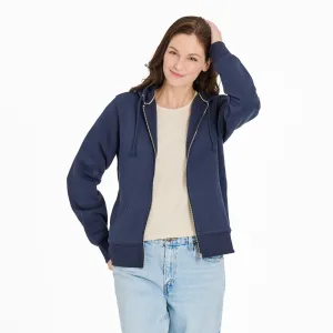 Women's Crafty LIG Stacked Good Vibes Fleece Zip Hoodie Petite Cut Soft Feel