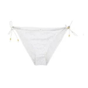 Women's Crochet Bikini Bottom,White UPF Rated Fabric Anti Fade Technology