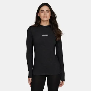 Womens Featherweight Hooded LS Crew Relaxed Layers Fashionable Wear