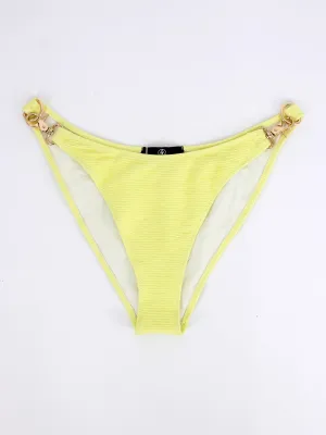 Women's Gauze Bikini Bottom,Yellow Flexible Back Closure