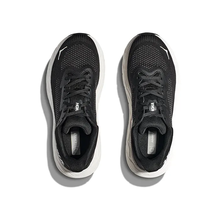 Womens Hoka Arahi 7 in Black/White monochrome - design shoes Breathable Perforated Tongue