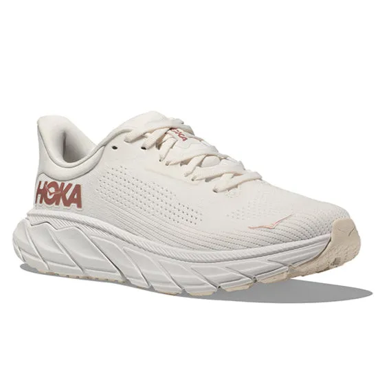 Womens Hoka Arahi 7 in Blanc De Blanc/Rose Gold pre - owned shoes park - specific shoes