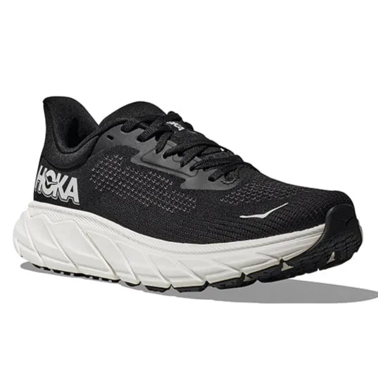 color - green zero - drop shoes Womens Hoka Arahi 7 Wide in Black/White
