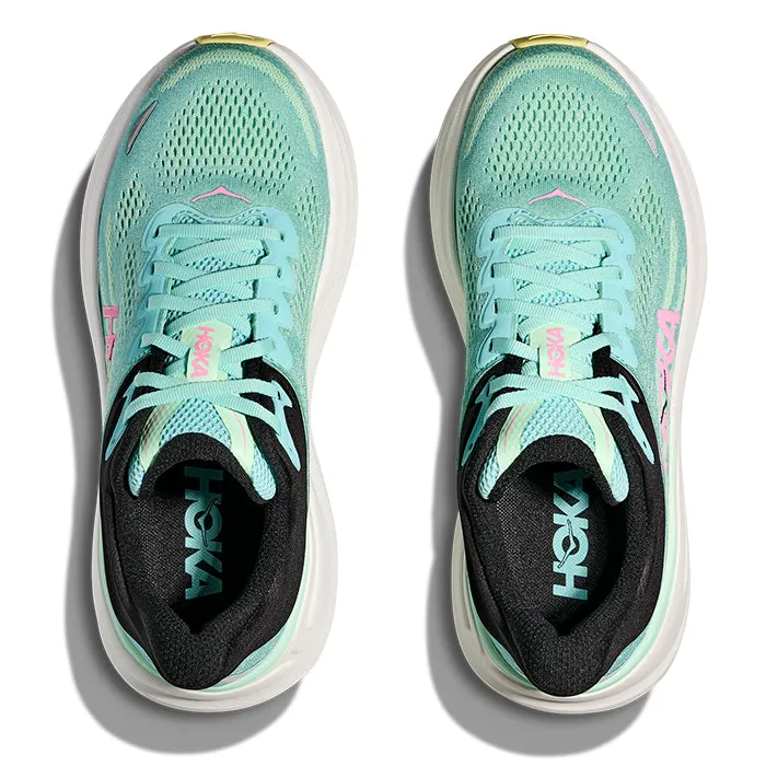 science - fiction - themed running wear Womens Hoka Bondi 9 in Blue Spark/Mint Flourite