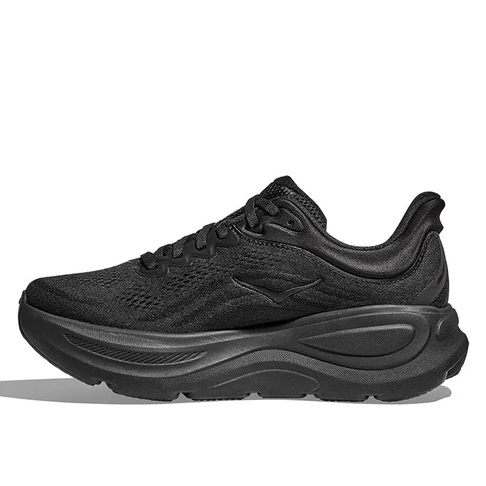 Womens Hoka Bondi 9 Wide in Black/Black Vertical Flex Channels