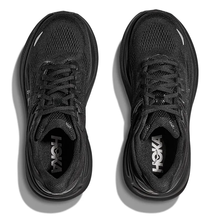 self - esteem running shoe victory Womens Hoka Bondi 9 Wide in Black/Black