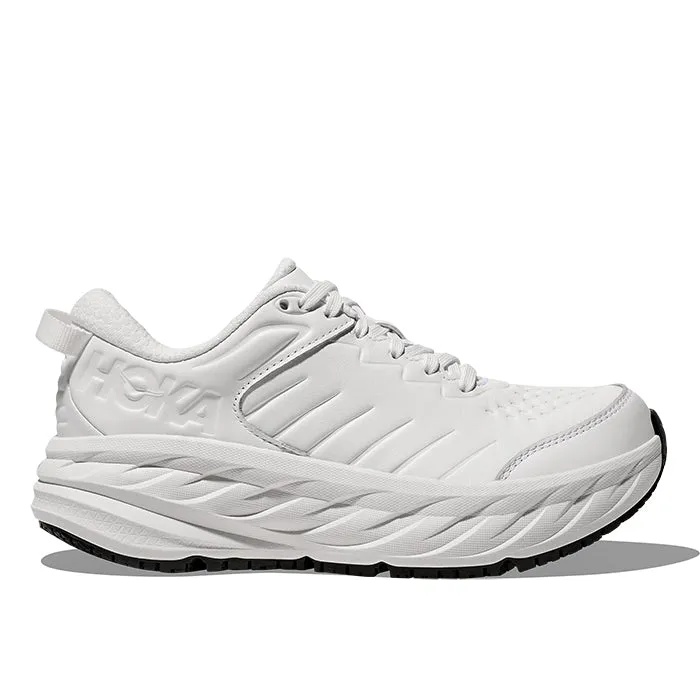 Womens Hoka Bondi SR (Slip Resistant) in Frost/Frost training running shoe situation