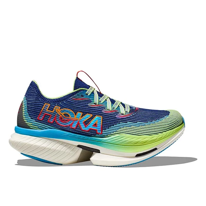 Lightweight Mesh Shoes Womens Hoka Cielo X1 in Evening Sky/Lettuce