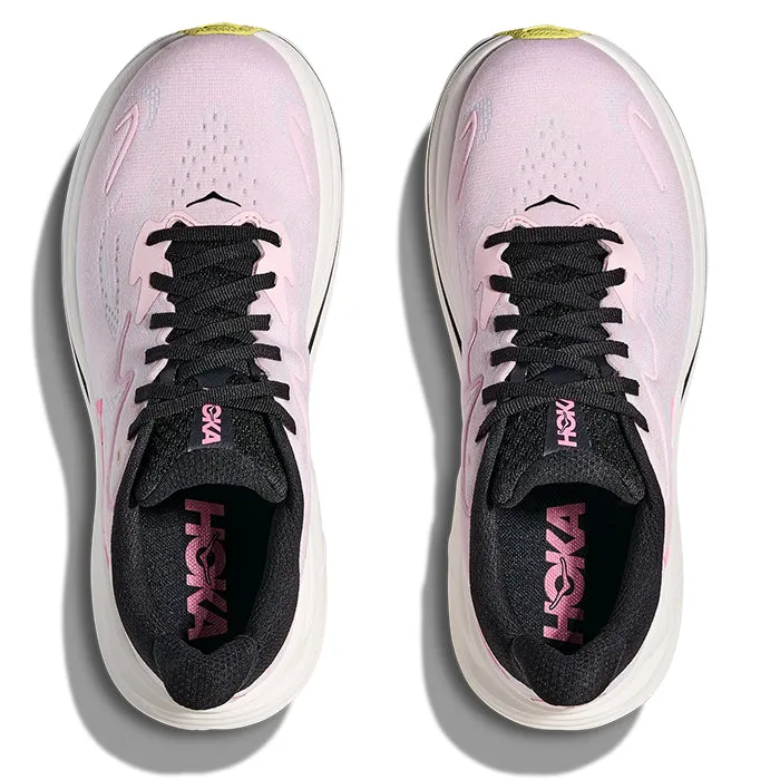 Womens Hoka Clifton 10 in Carnation/Starlight Glow Wide Forefoot Platform