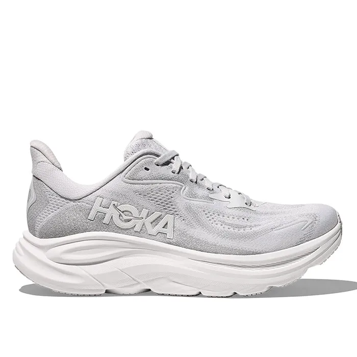 Womens Hoka Clifton 10 Wide in Cosmic Grey/Stardust countryside running option