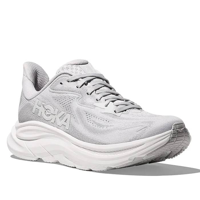 Womens Hoka Clifton 10 Wide in Cosmic Grey/Stardust Adaptive Lace Lock