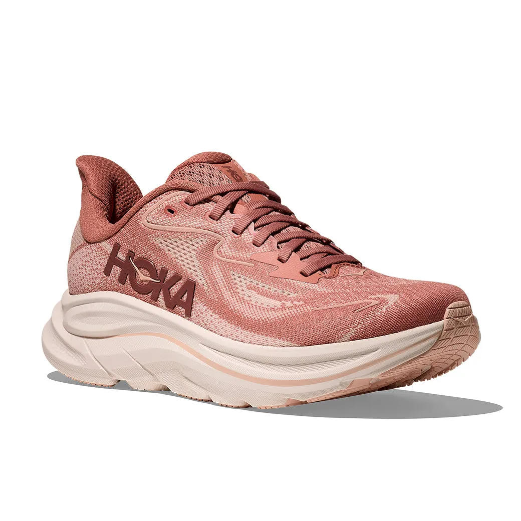 Womens Hoka Clifton 10 Wide in Rose Cream/ Dried Rose advanced runner shoes budget - friendly price shoes