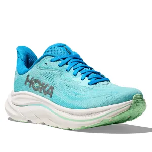 Womens Hoka Clifton 10 Wide in Skyward Blue/Cielo Blue flexible running footwear LightweightFabric
