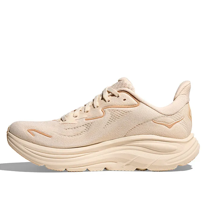 Ankle Stability Design experienced running option Womens Hoka Clifton 10 Wide in Vanilla/Birch