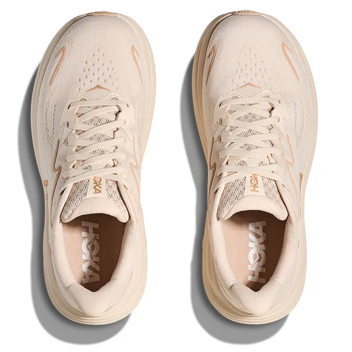 Adjustable Feature Womens Hoka Clifton 10 Wide in Vanilla/Birch