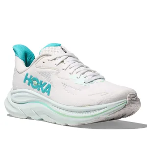 step aerobics shoes Womens Hoka Clifton 10 Wide in White/Cielo Blue
