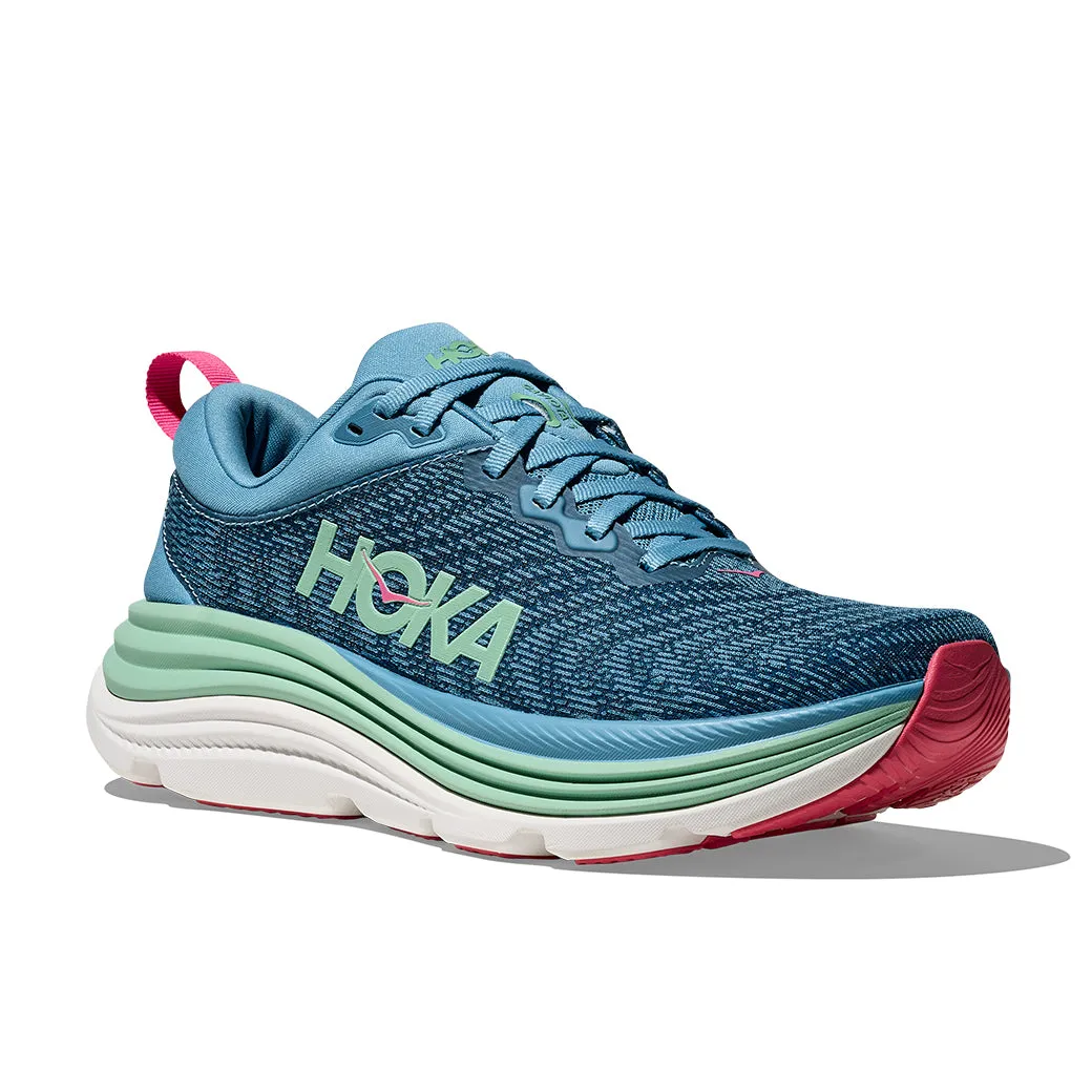Womens Hoka Gaviota 5 Wide in Alpine Blue/Jadeite safety - design shoes