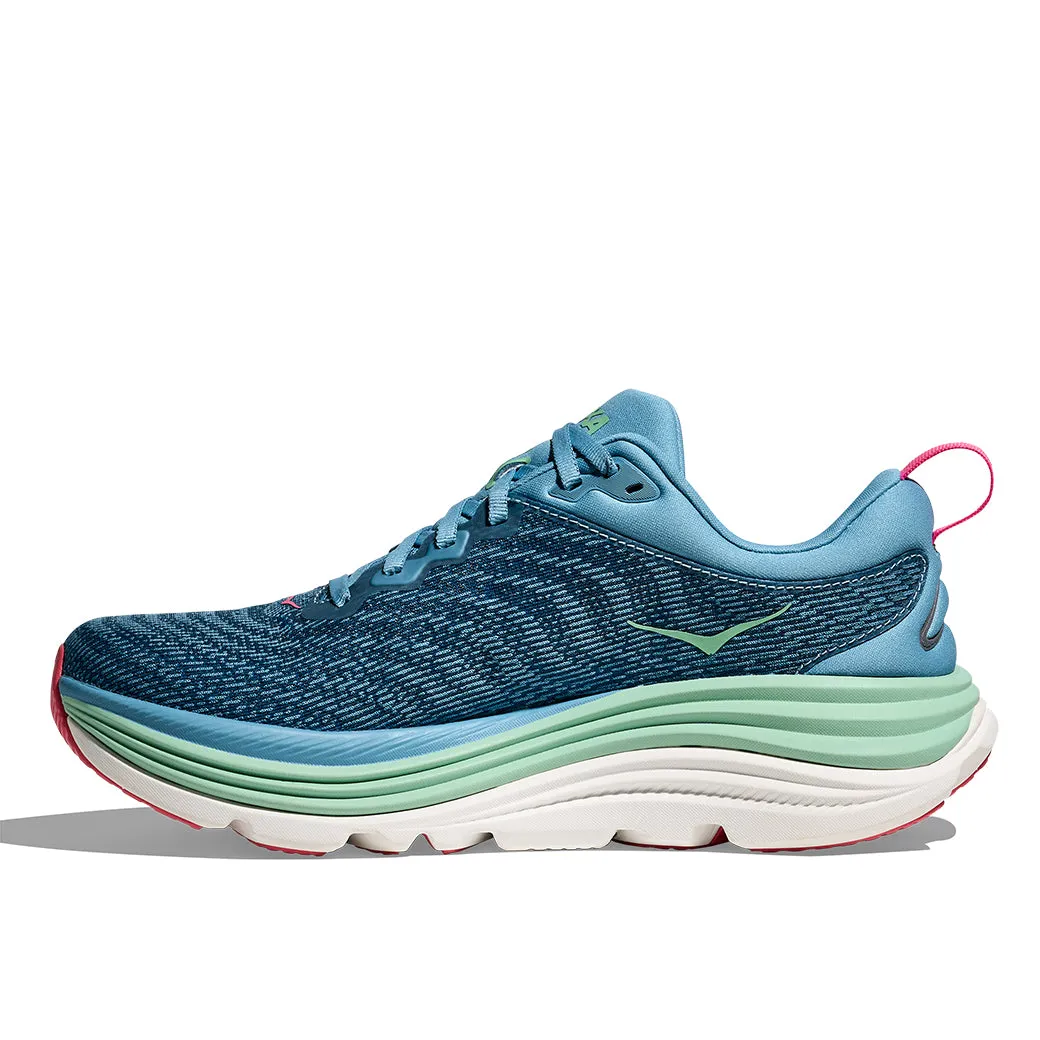 Airflow Optimized Frame rhinestone - embellished - design shoes Womens Hoka Gaviota 5 Wide in Alpine Blue/Jadeite