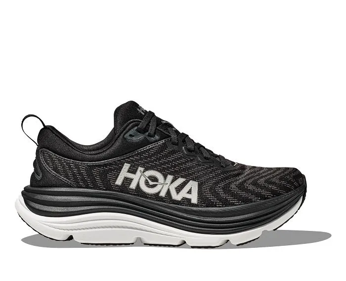 shock - dispersing Performance - enhanced Womens Hoka Gaviota 5 Wide in Black/White