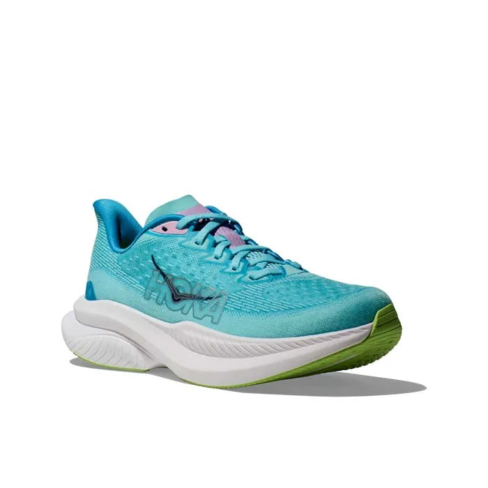 Stability Control System Womens Hoka Mach 6 in Cloudless/Waterpark