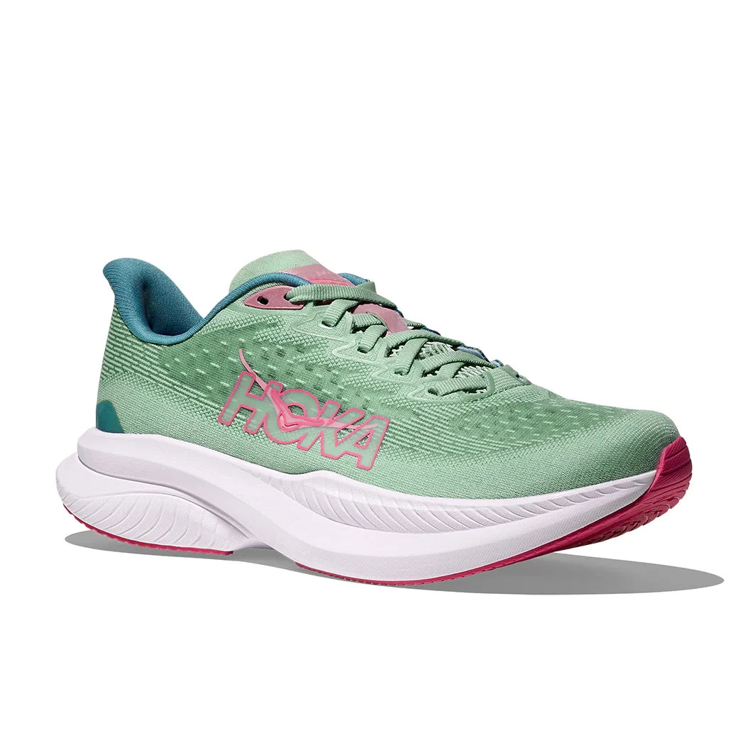 Carbon plate anti - static - property shoes Womens Hoka Mach 6 in Jadeite/ Alpine Blue