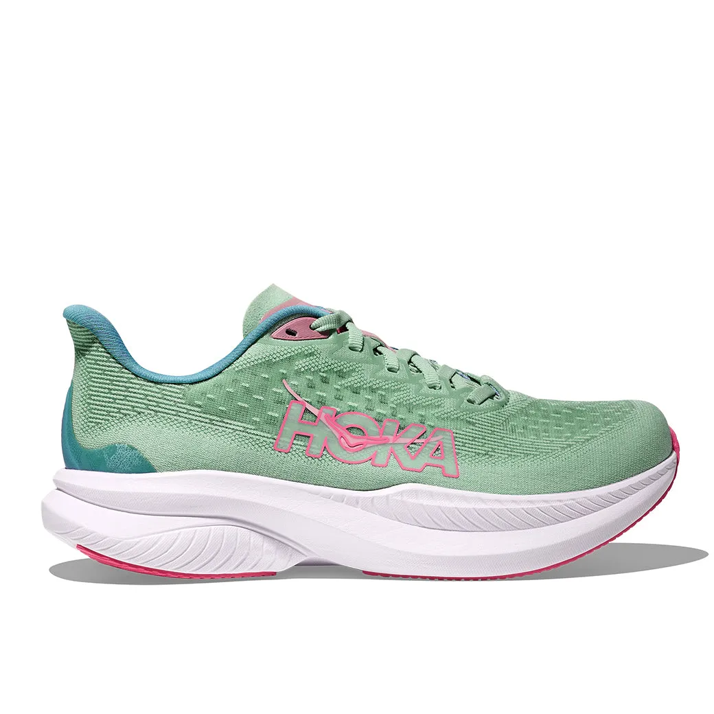 Womens Hoka Mach 6 in Jadeite/ Alpine Blue Elegant Finish casual runner running gear