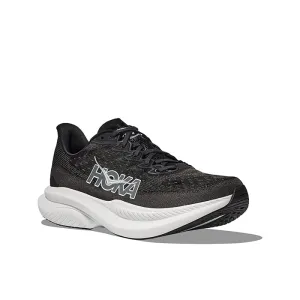 Womens Hoka Mach 6 Wide in Black/White HeelSupport