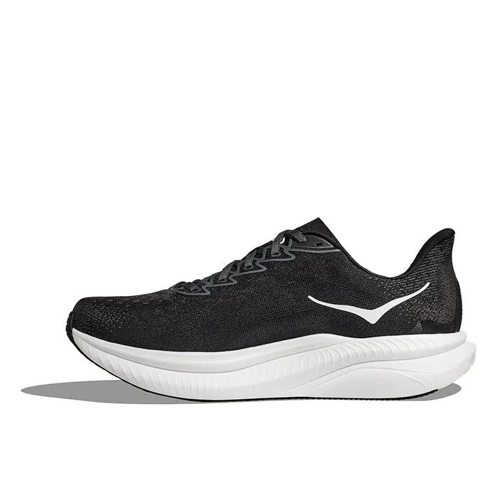 Womens Hoka Mach 6 Wide in Black/White Jogging Comfort