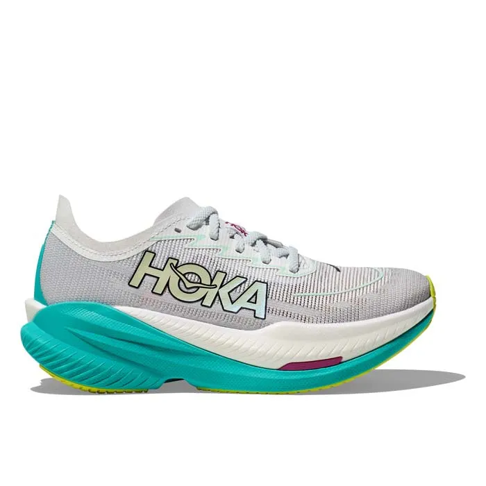 Womens Hoka Mach X 2 in Frost/Electric Aqua short - term use shoes TPU Stability