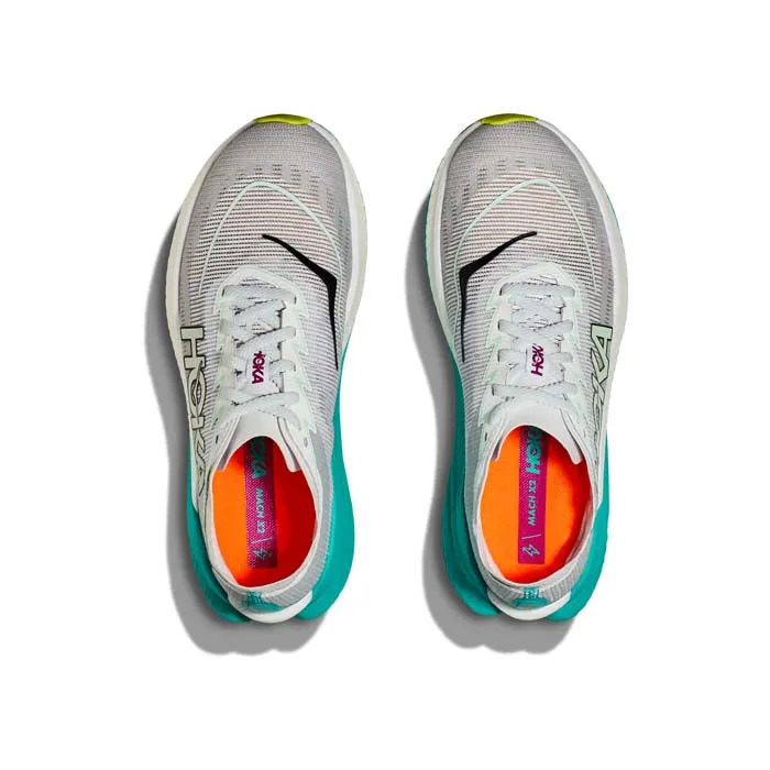 Durable Material Womens Hoka Mach X 2 in Frost/Electric Aqua