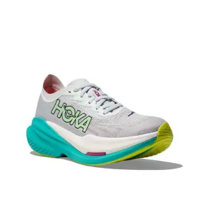 Impact Resistance Tech Ultra Light Midsole Womens Hoka Mach X 2 in Frost/Electric Aqua