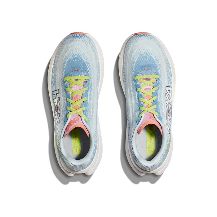 running for a way to stay fit Womens Hoka Mach X in Dusk/Illusion