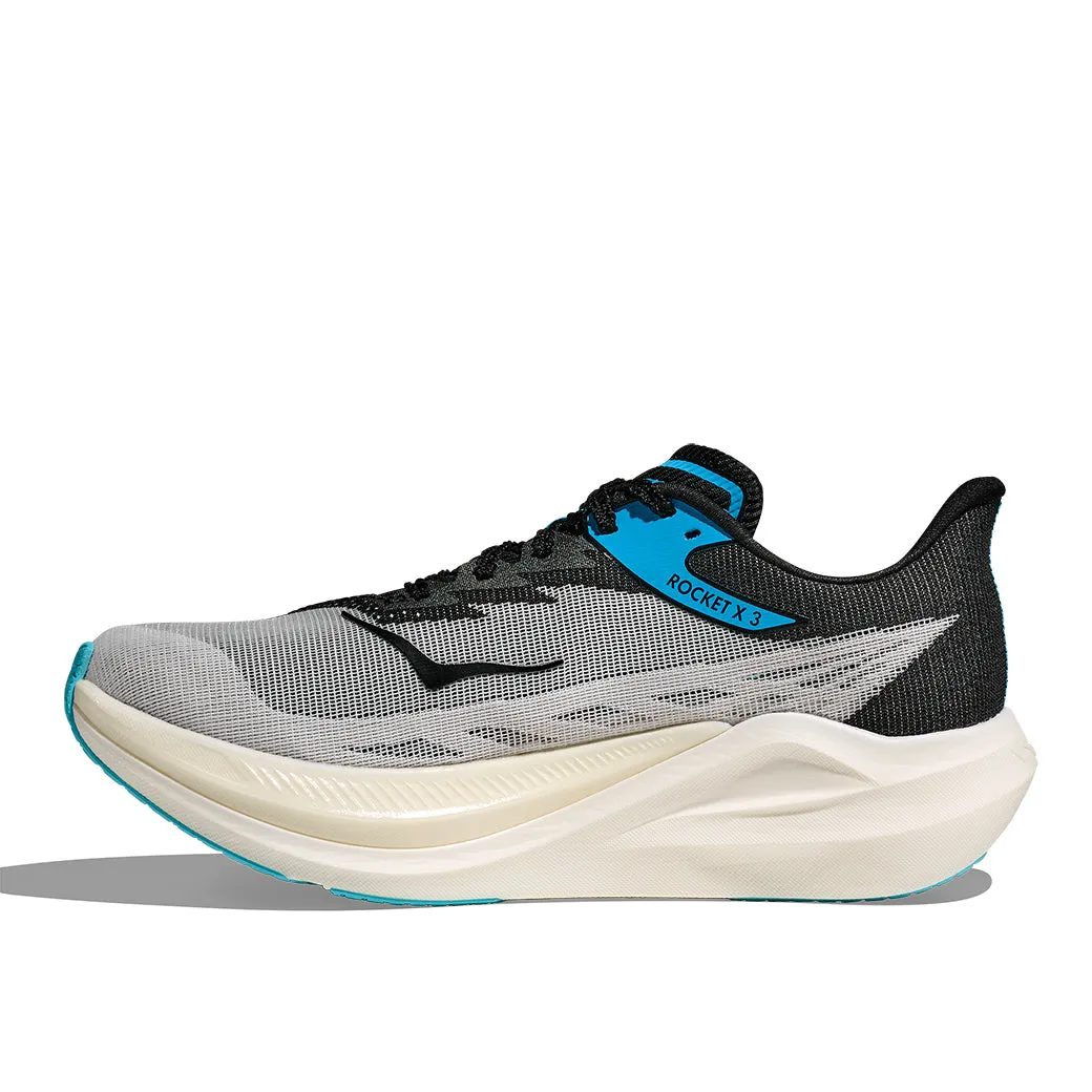 running for a change Womens Hoka Rocket X 3 in White/Black