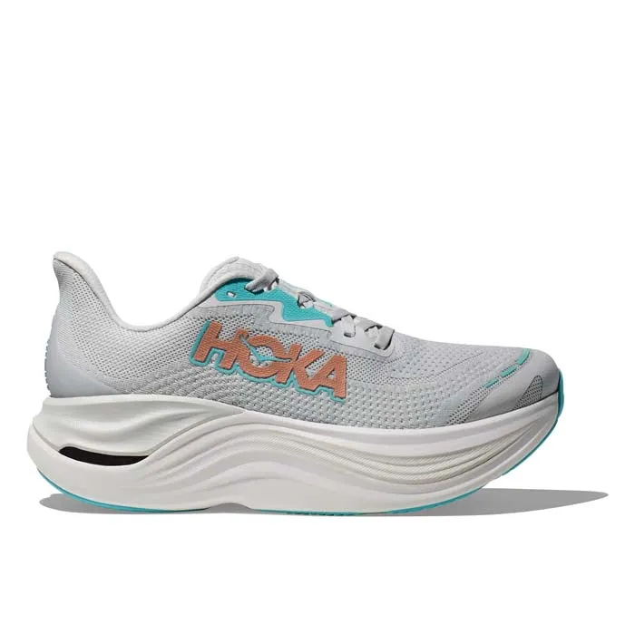 Womens Hoka Skyward X in Cosmic Grey/Rose Gold Non Slip Traction Outsole Ventilated Footbed