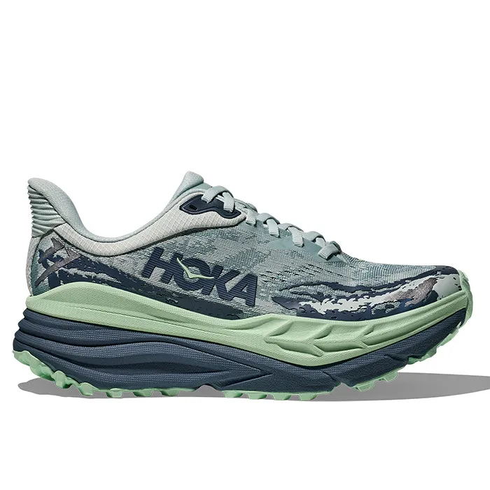 Womens Hoka Stinson ATR 7 in Droplet/Thunder Cloud Tensile Knit Upper seasonal running shoes