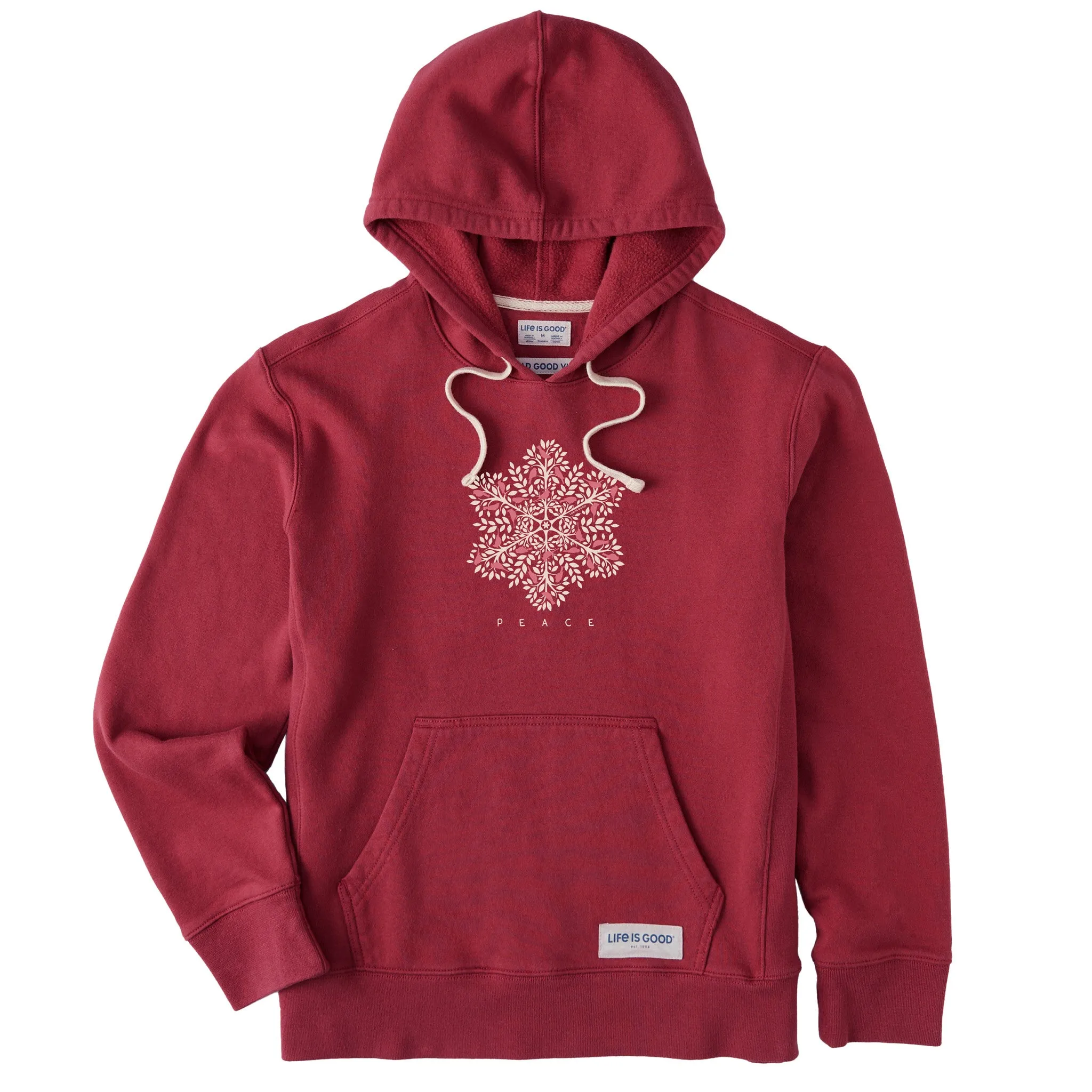 Women's Inventive Snowflake Winter Trees with Cardinals Simply True Fleece Hoodie Floral Print
