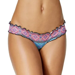 Ultra Fine Mesh Insert Zero Gravity Fit Women's Mermaid Cheeky Tribal Print Bikini Bottom,Multi