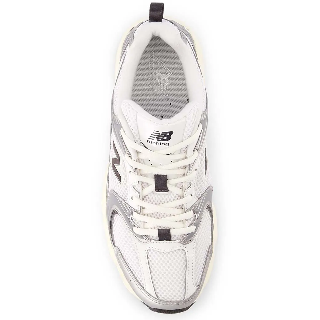 Womens New Balance 530 in Silver Metalic/Black Cement Lightweight Midsole