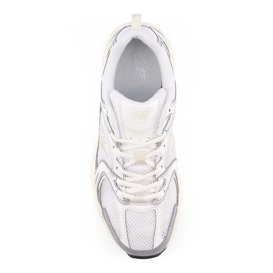 Womens New Balance 530 in Silver Metalic/Linen running for coordination shoes Shock Diffusing Midsole