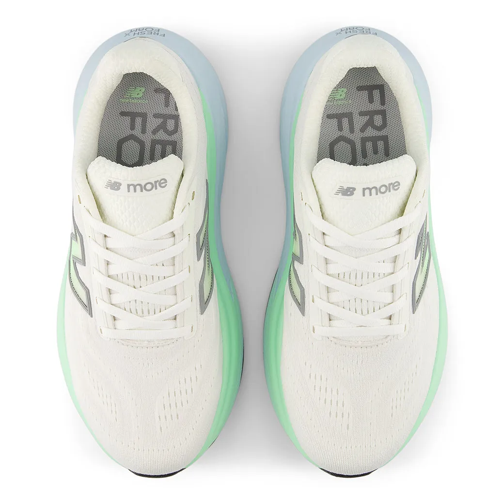 multi - sport Womens New Balance Fresh Foam More V6 in Sea Salt/ Lab Green/ Frosted Glass