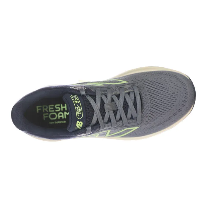 Womens New Balance Fresh Foam X 860v14 in Arctic Grey/Sea Salt/Bleached Lime Glo night run shoes