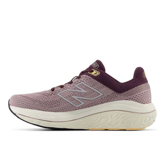 Airflow Optimized Mesh Shock - absorbing midsole Womens New Balance Fresh Foam X 860v14 in Ice Wine/Plum Brown/Silver Metallic