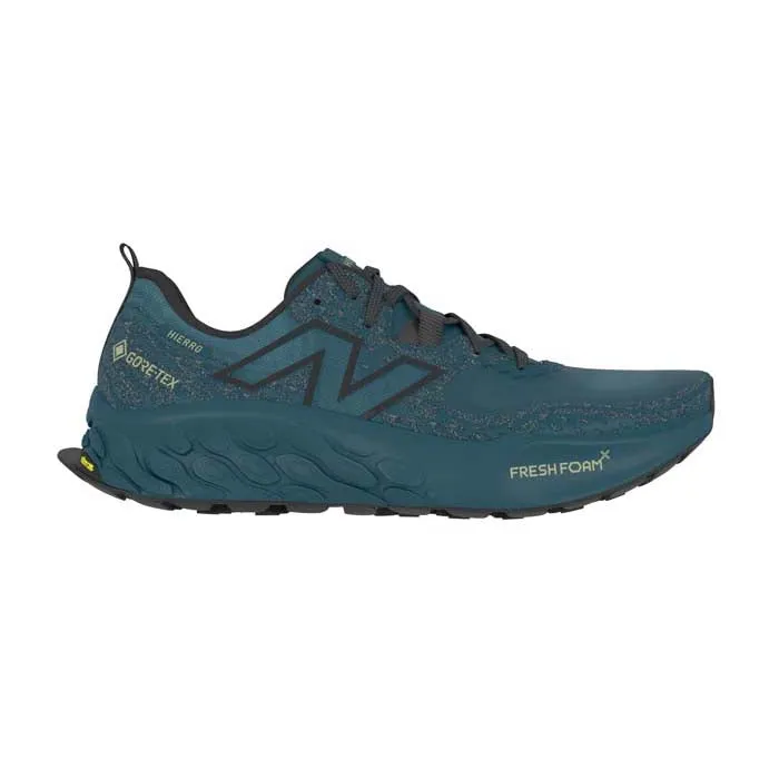 Womens New Balance Fresh Foam X Hierro v8 Gore-Tex in Deep Sea/Black/Everglade Green Agile Fit