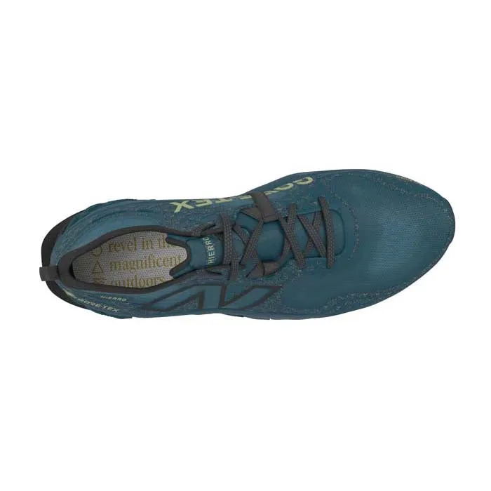 Womens New Balance Fresh Foam X Hierro v8 Gore-Tex in Deep Sea/Black/Everglade Green Toe Thong Adventure
