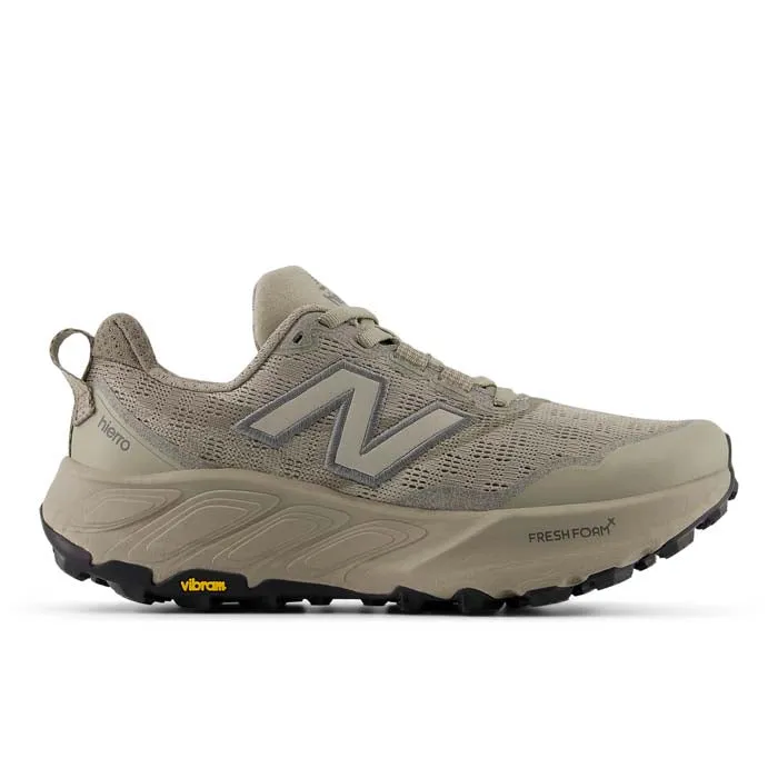 running in a concrete bridge area shoes Established Womens New Balance Fresh Foam X Hierro v9 in Arid Stone/Castlerock