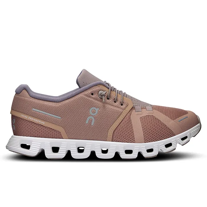 Smooth Finish Womens On Running Cloud 5 in Rosebrown/Fog