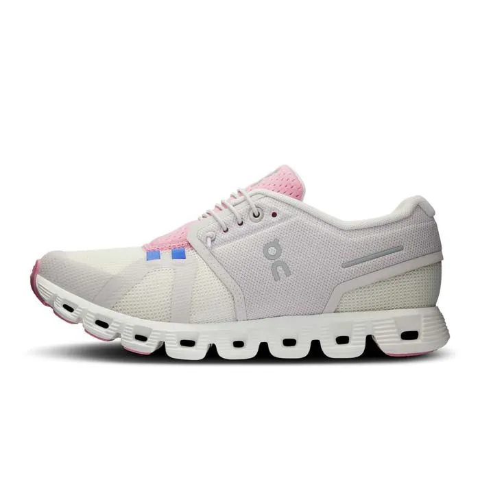 gel - filled - feature shoes logo - printed shoes Womens On Running Cloud 5 Push in Ivory/Blossom
