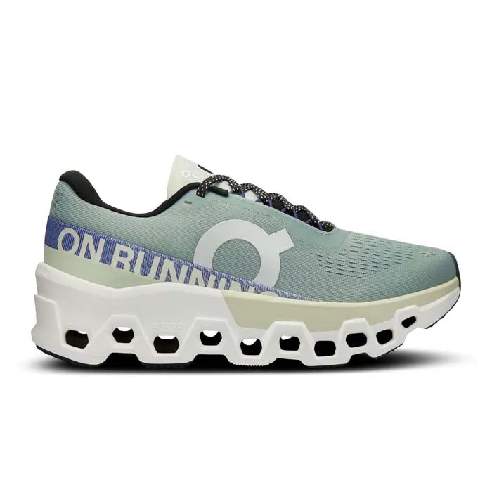 Narrow - footed Womens On Running Cloudmonster 2 in Mineral/Aloe