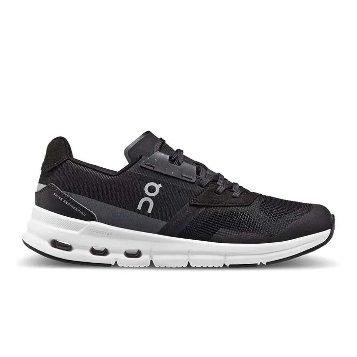 running in a composite bridge area shoes Womens On Running Cloudrift in Black/White