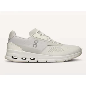 Womens On Running Cloudrift in White/Frost morning run continuous running shoe adaptability